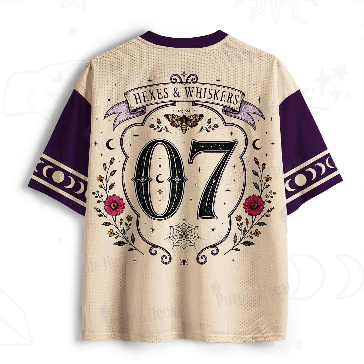 Purplehecate Hexes & Whiskers Witch Cat Mesh Jersey