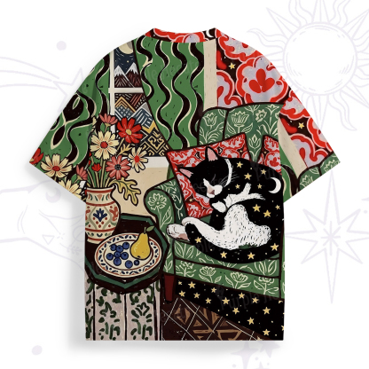 Purplehecate Nap Time Lazy Kitty All Over Print T-Shirt