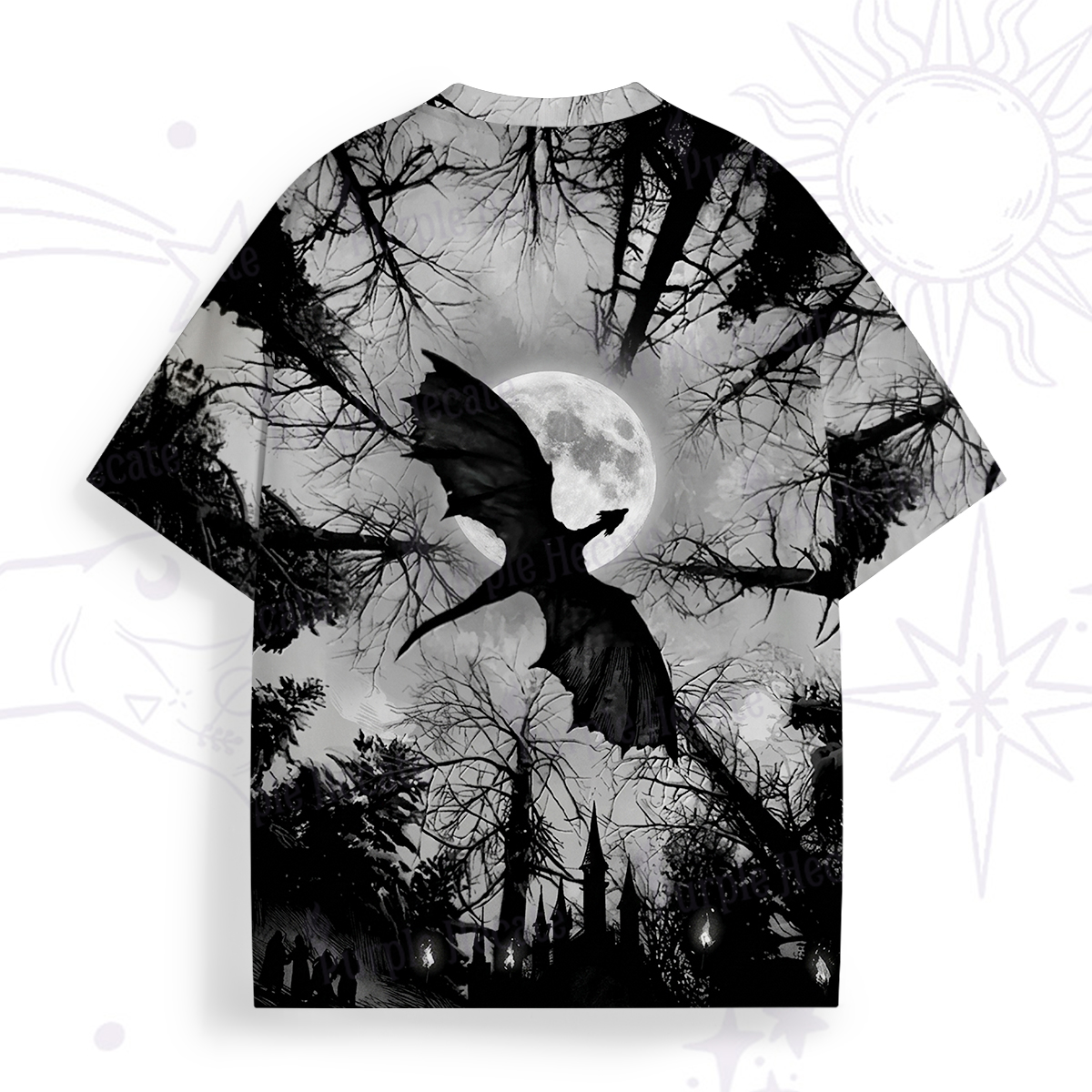 Purplehecate Dark Fantasy Dragon All Over Print T-Shirt