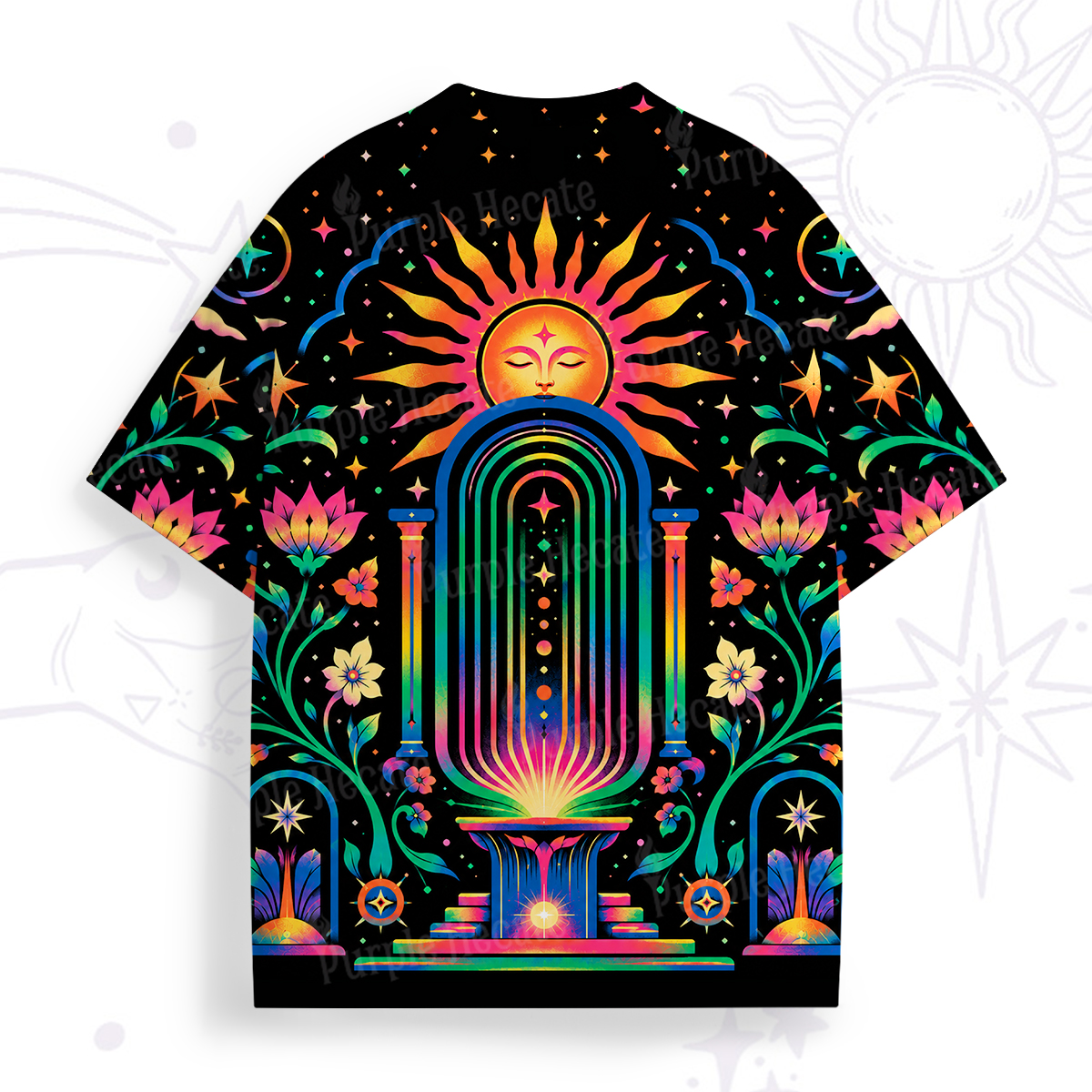 Purplehecate Blacklight Cosmic Portal All Over Print T-Shirt