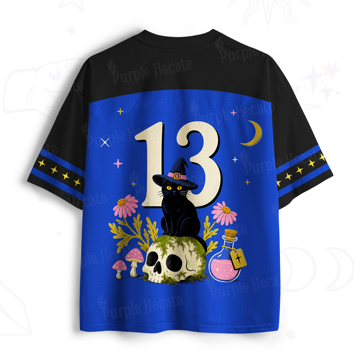 Purplehecate Magic Grows Here Black Cat Mesh Jersey