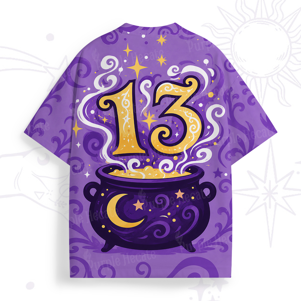 Purplehecate Enchanted Cauldron Black Cat All Over Print T-Shirt