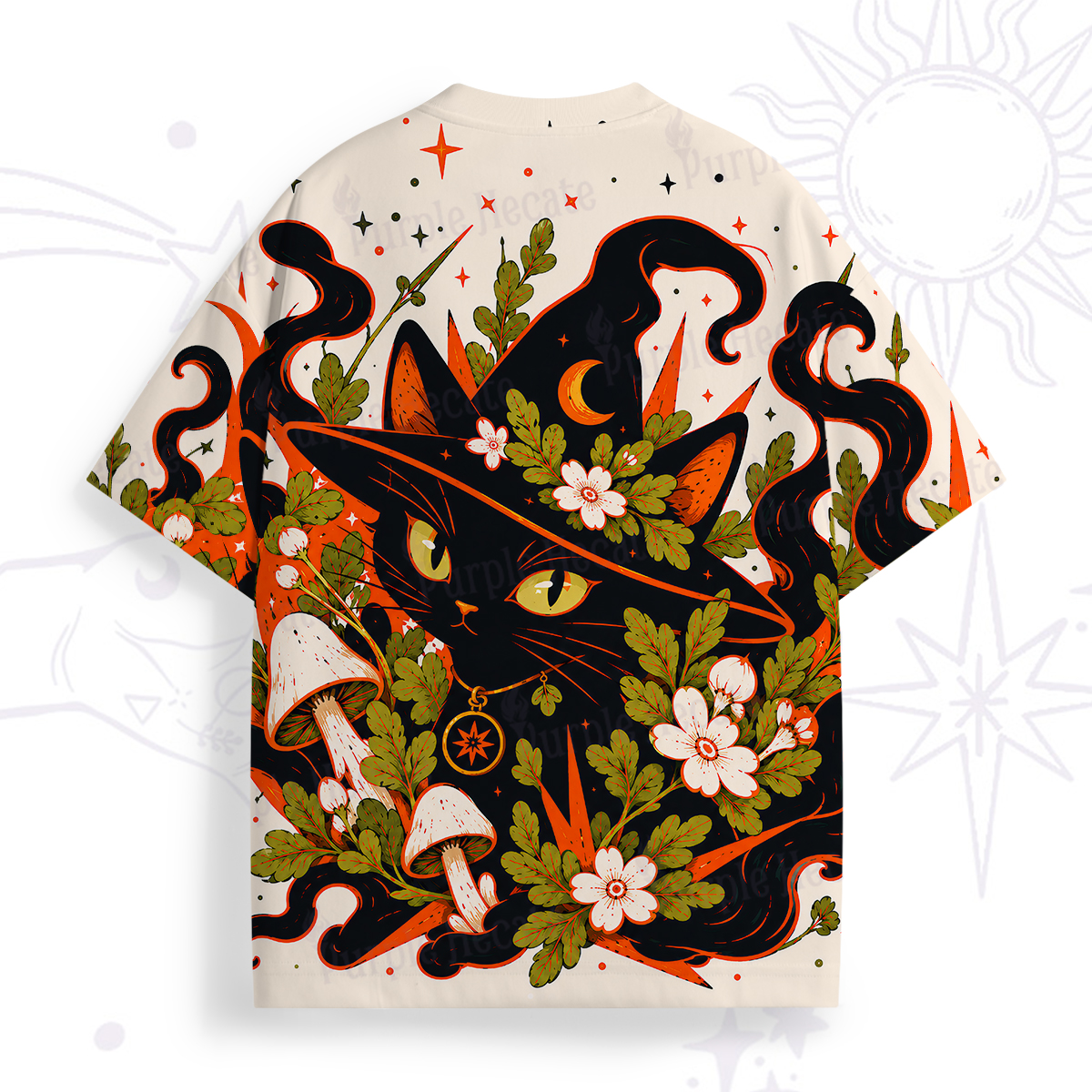 Purplehecate Enchanted Woodland Witch Cat All Over Print T-Shirt