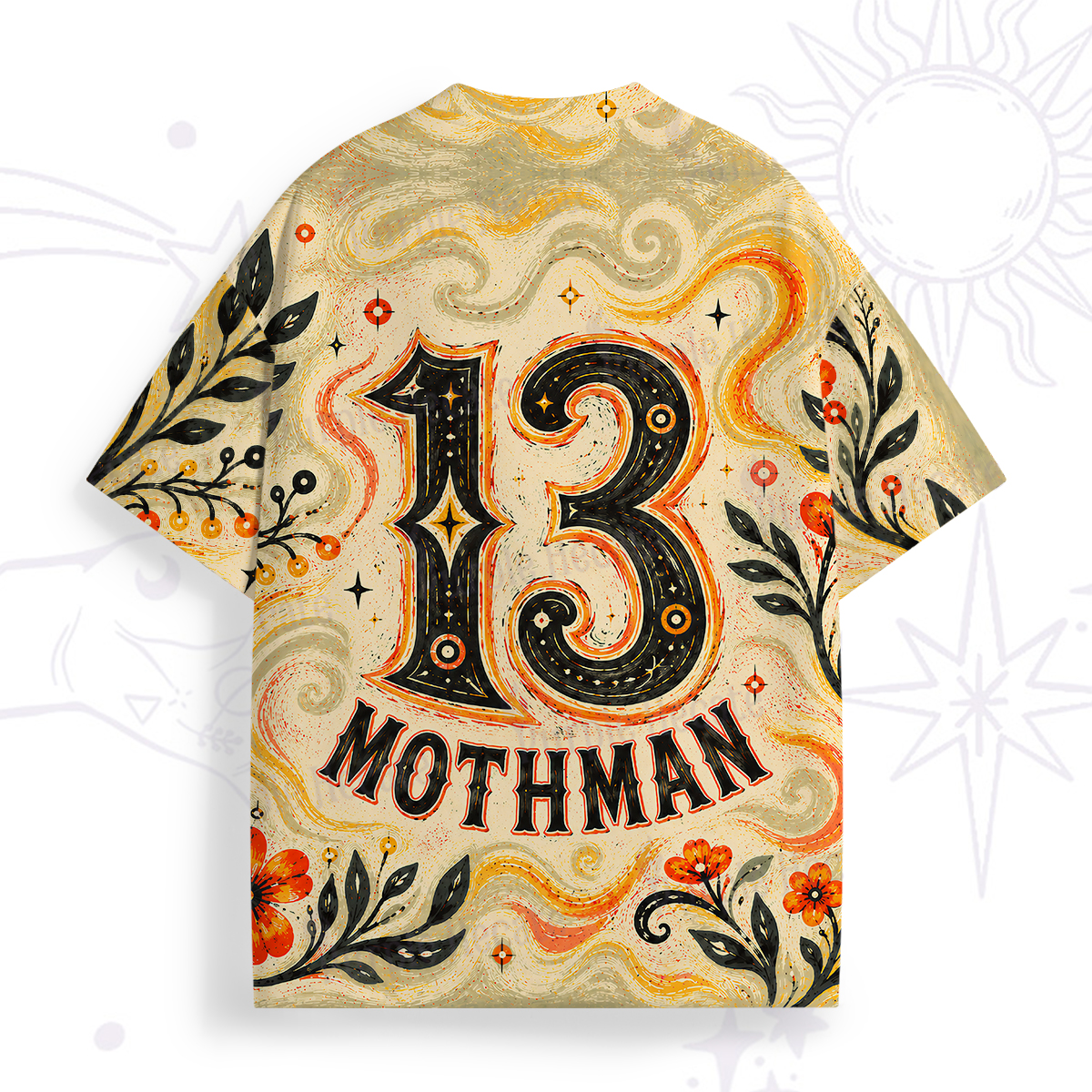 Purplehecate Autumn Moon Moth Guardian Graphic All Over Print T-Shirt