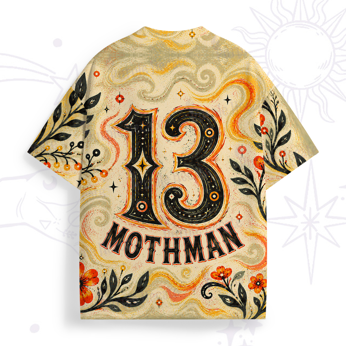 Purplehecate Autumn Moon Moth Guardian Graphic All Over Print T-Shirt
