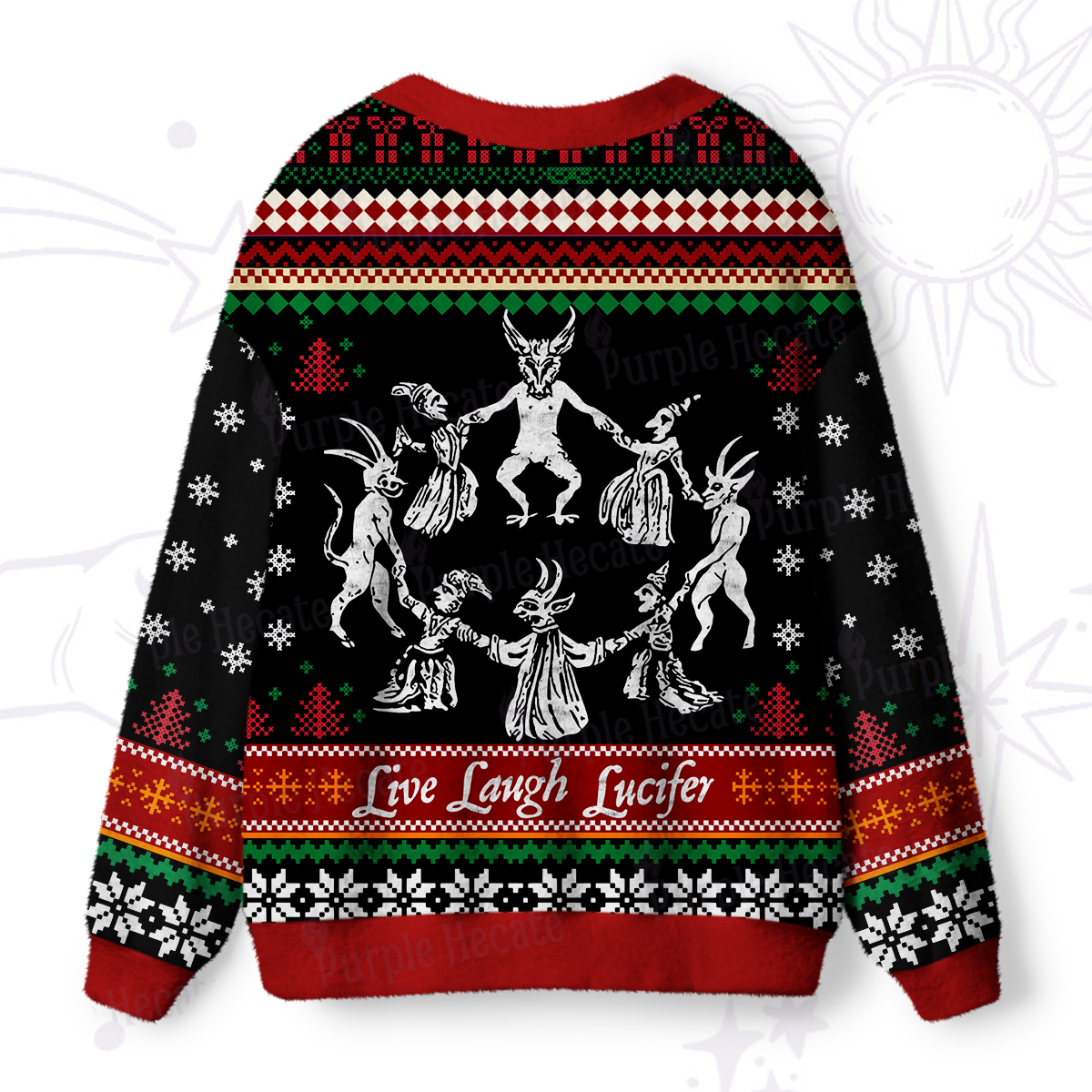 Purplehecate Live Laugh Lucifer Ugly Cardigan Sweaters
