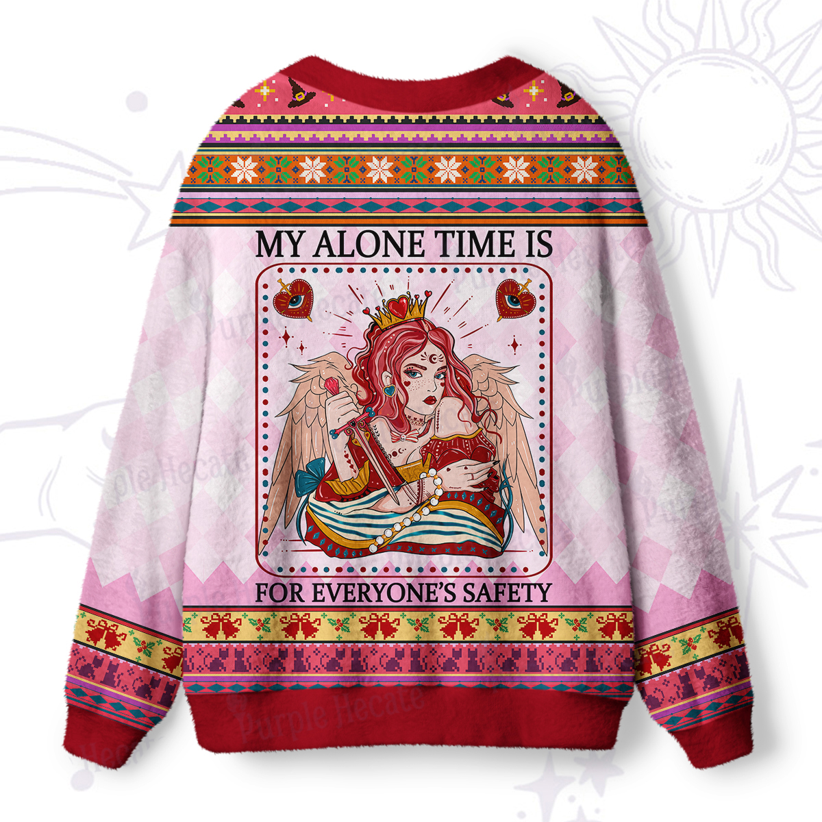 Purplehecate My Alone Time Is For Everyone's Safety Ugly Cardigan Sweaters