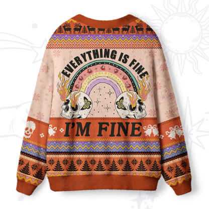 Purplehecate Everything Is Fine Ugly Cardigan Sweaters