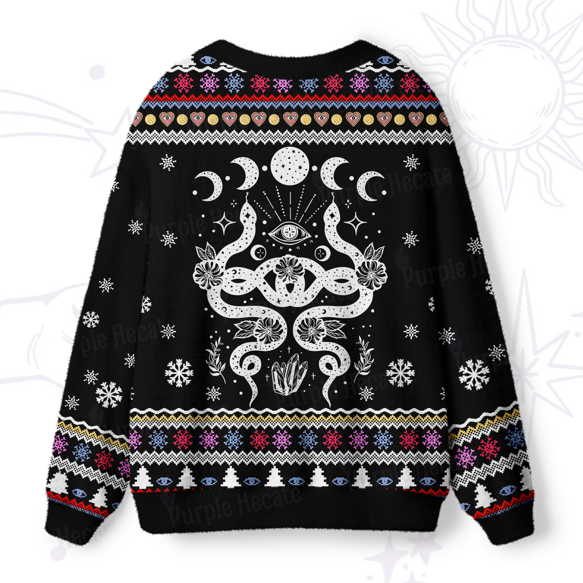 Purplehecate Lunar Serpent Alchemy Ugly Cardigan Sweaters