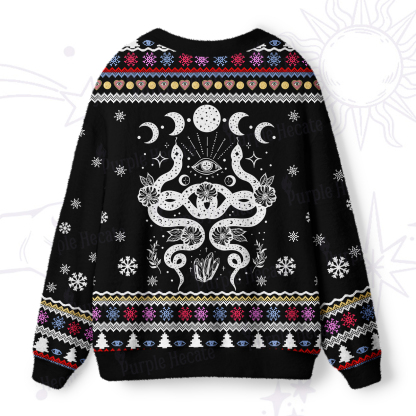 Purplehecate Lunar Serpent Alchemy Ugly Cardigan Sweaters