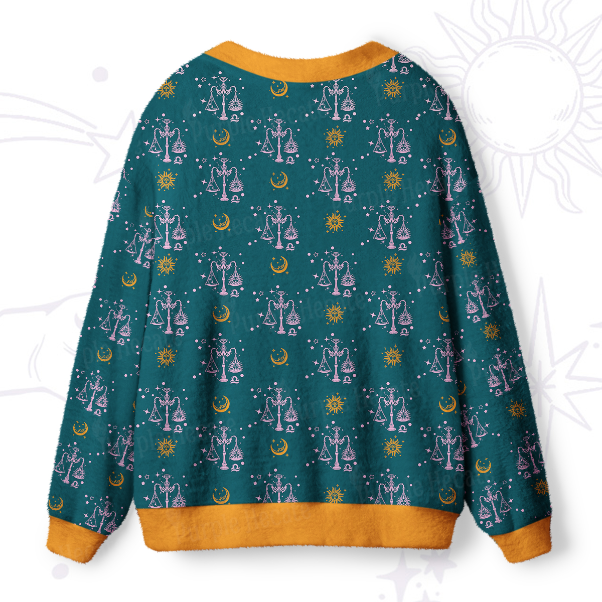Purplehecate Libra Spirit Zodiac Ugly Cardigan Sweaters