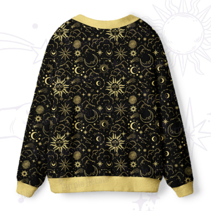 Purplehecate Mysterious Star & Moon Ugly Cardigan Sweaters
