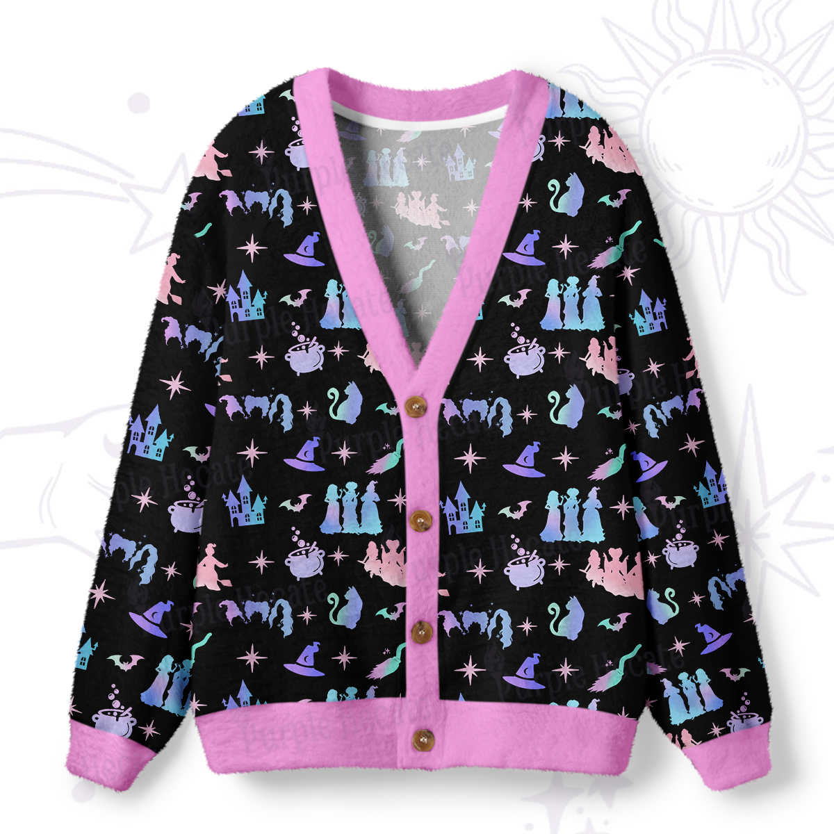 Purplehecate Spellbound Sisters Ugly Cardigan Sweaters
