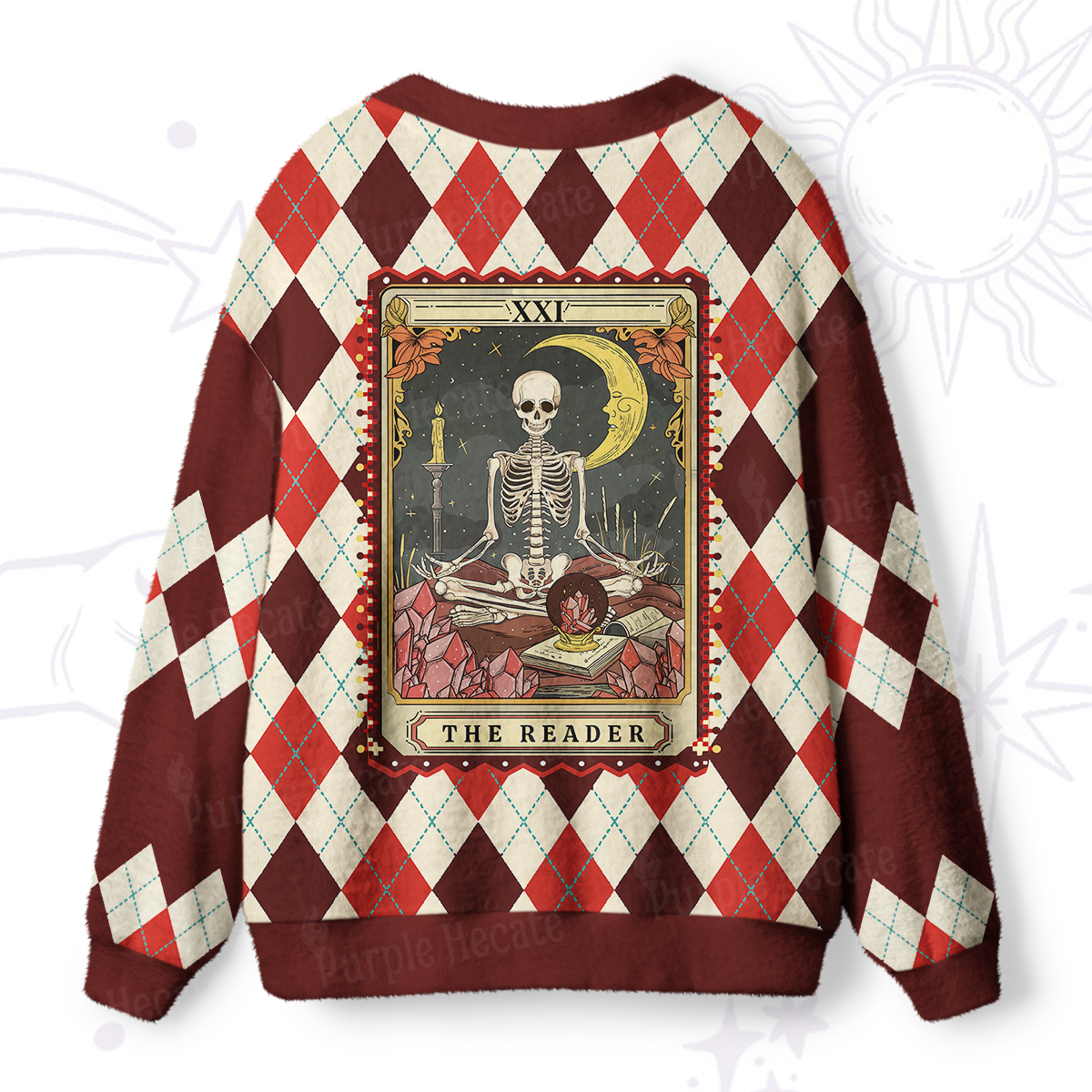 Purplehecate The Reader Tarot Ugly Cardigan Sweaters
