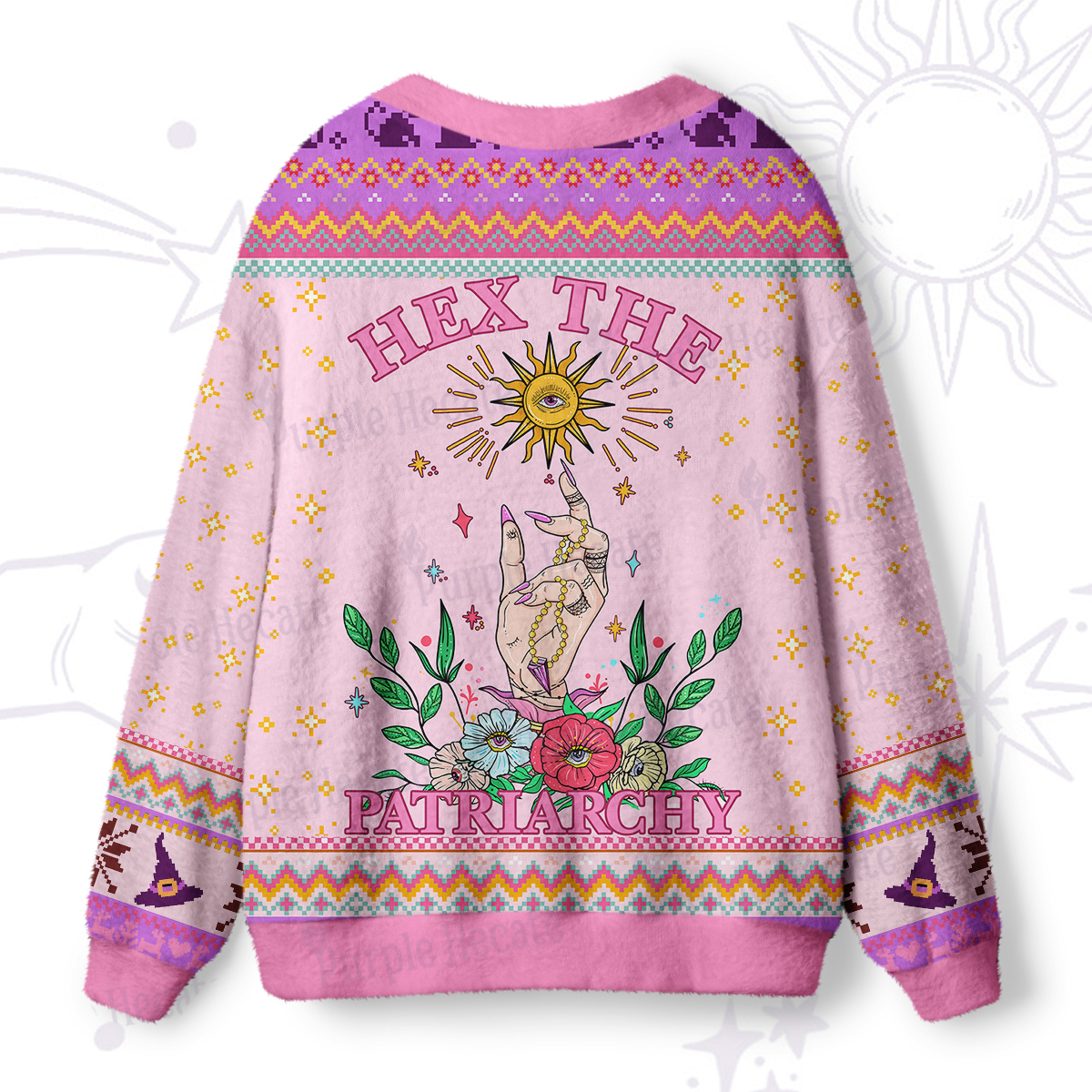 Purplehecate Hex The Patriarchy Witchy Ugly Cardigan Sweaters
