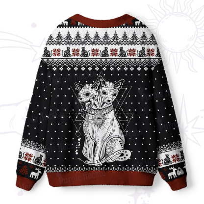 Purplehecate The Cat Goddess Bastet Ugly Cardigan Sweaters