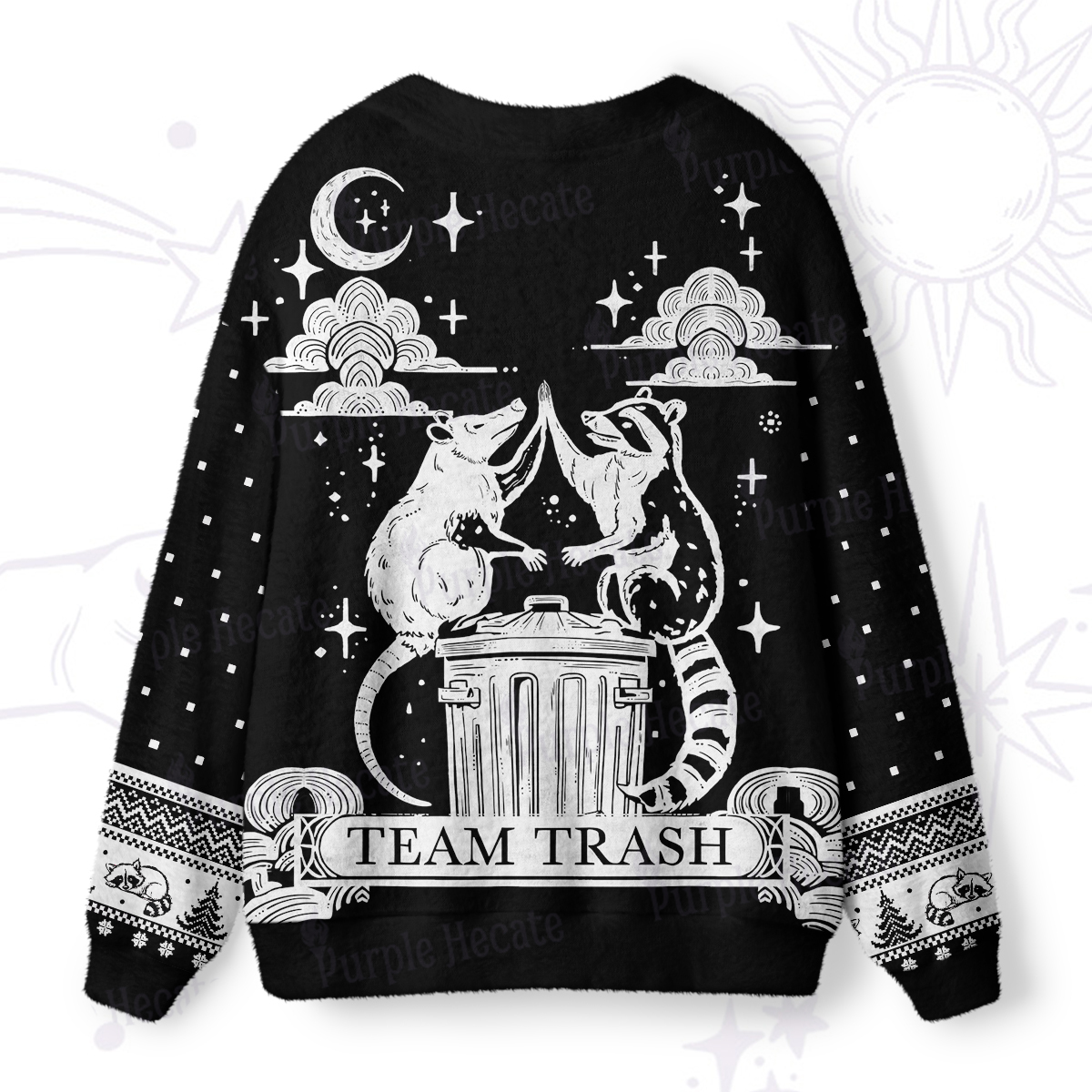 Purplehecate The Team Trash Raccoon Tarot Ugly Cardigan Sweaters