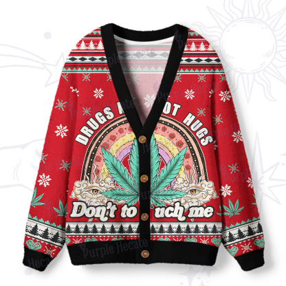 Purplehecate Drugs Not Hugs Ugly Cardigan Sweaters