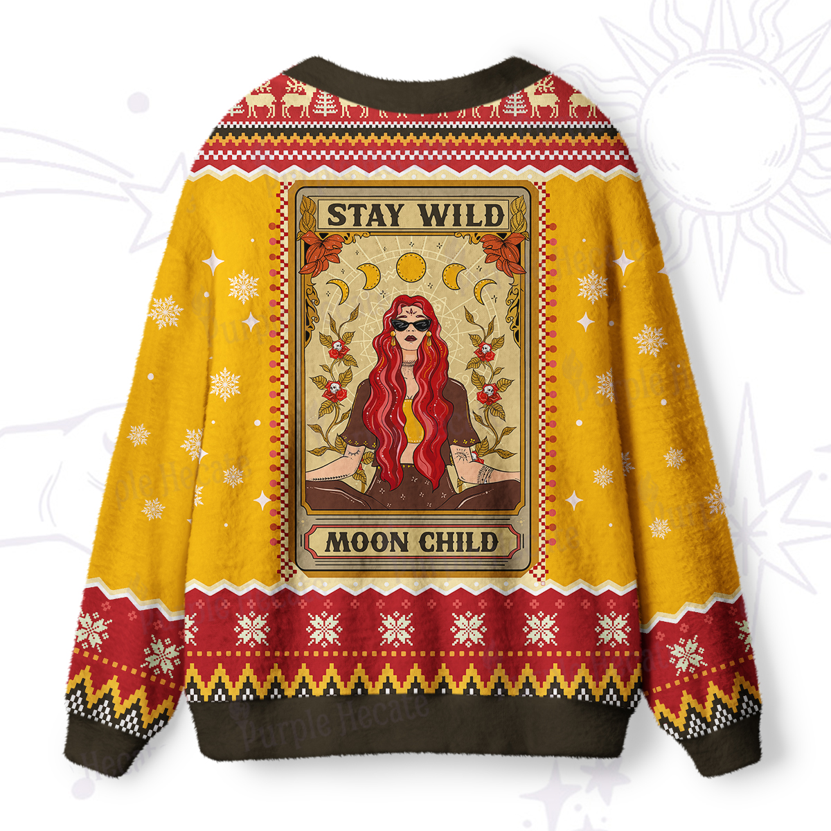 Purplehecate The Stay Wild Moon Child Ugly Cardigan Sweaters