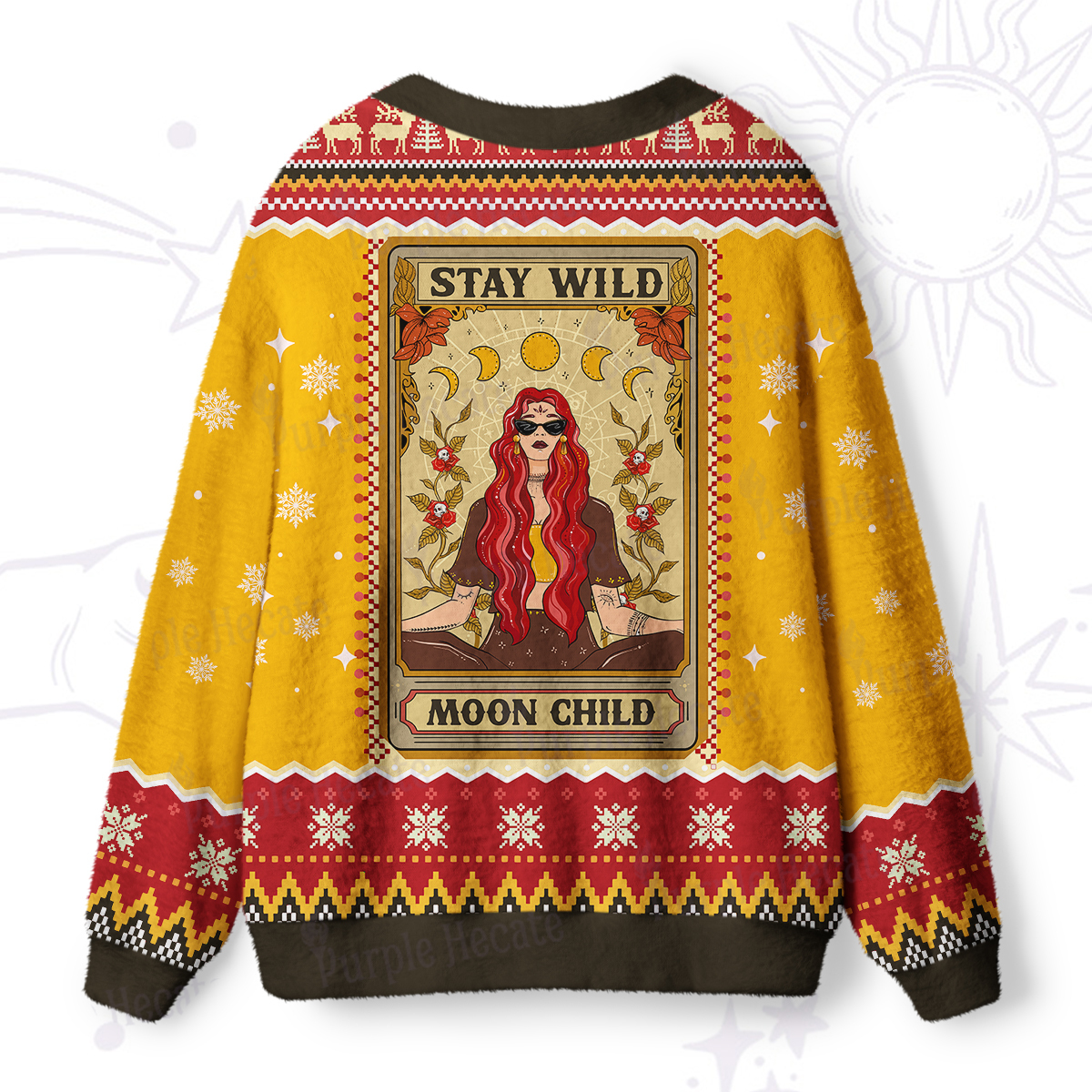 Purplehecate The Stay Wild Moon Child Ugly Cardigan Sweaters