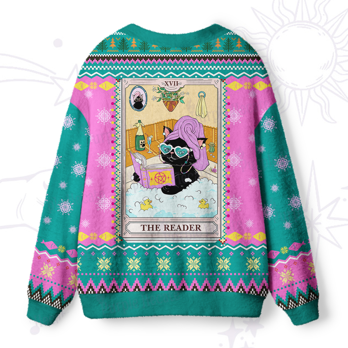 Purplehecate The Reader Cat Tarot  Ugly Cardigan Sweaters