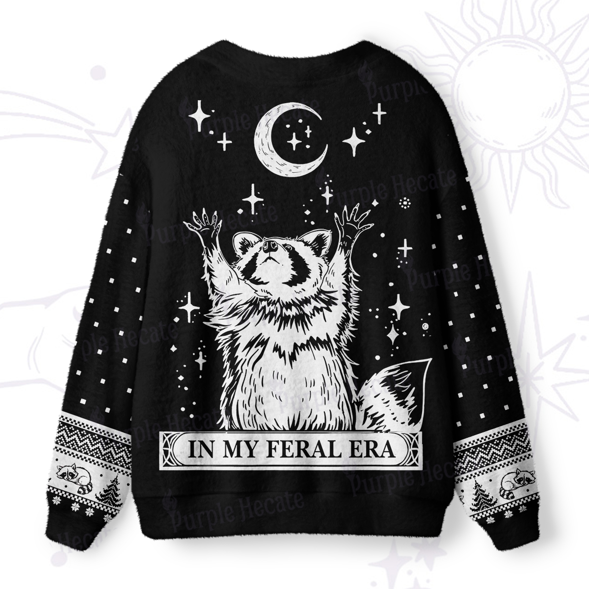 Purplehecate In My Feral Era Raccoon Ugly Cardigan Sweaters
