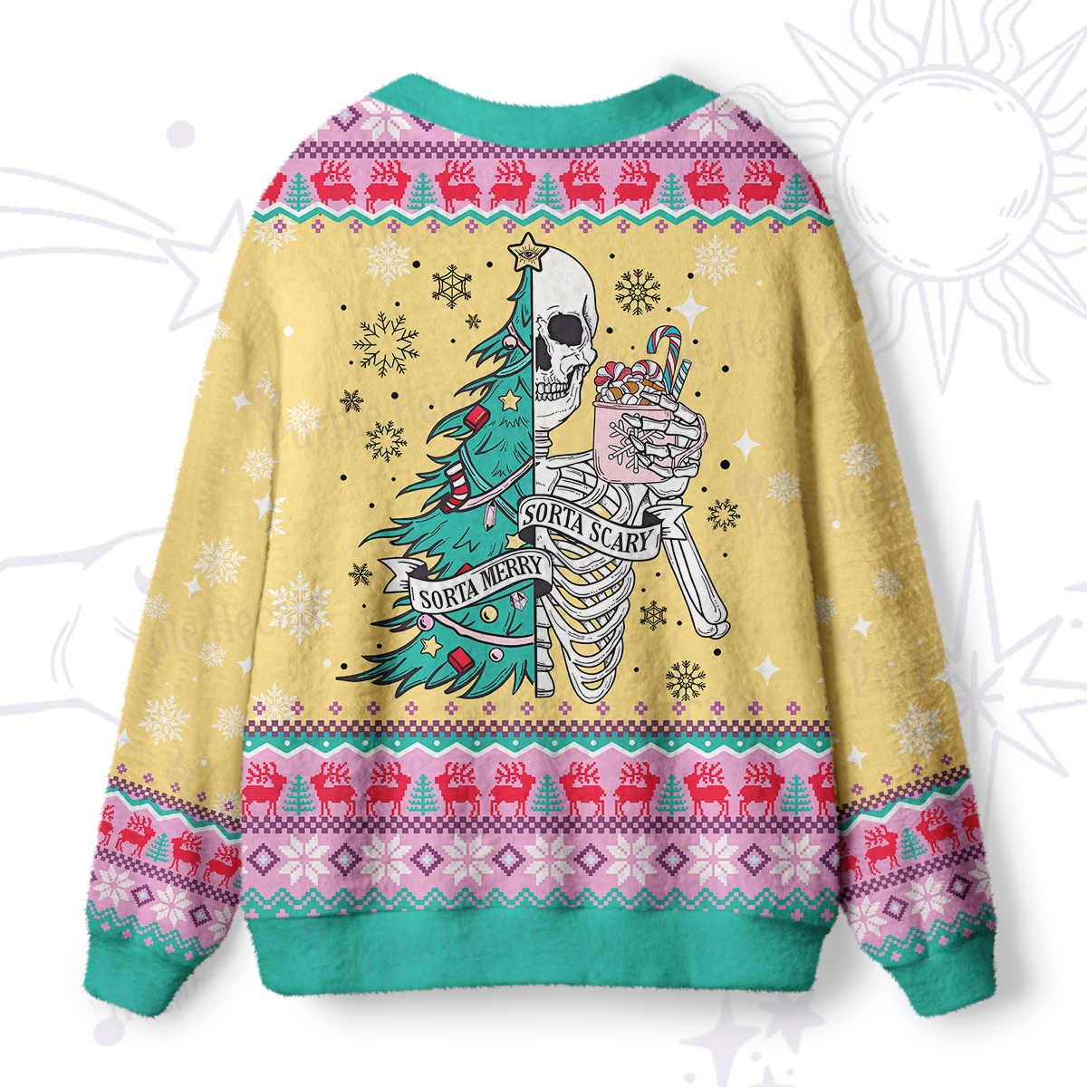 Purplehecate Sorta Merry Sorta Scary Christmas Ugly Cardigan Sweaters