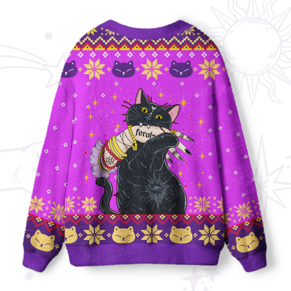 Purplehecate Feral Cat Ugly Cardigan Sweaters