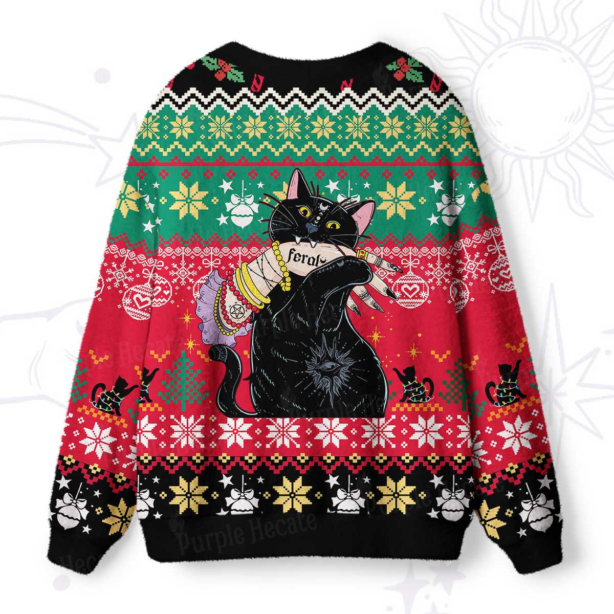 Purplehecate Feral Cat Ugly Cardigan Sweaters