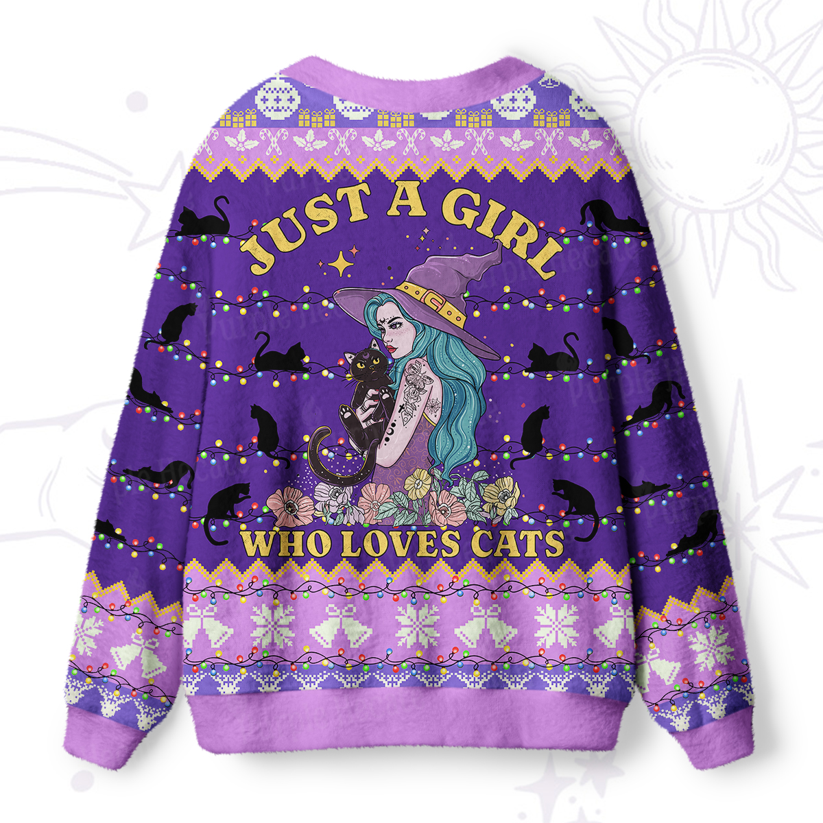 Purplehecate Just A Girl Who Loves Cats Ugly Cardigan Sweaters