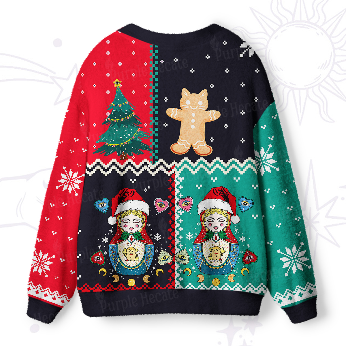 Purplehecate Nesting Doll Ugly Cardigan Sweaters