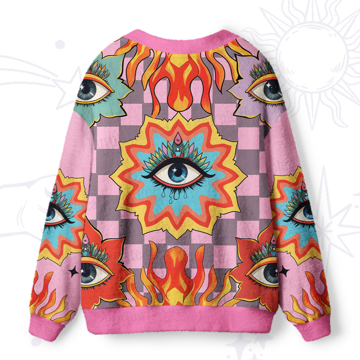 Purplehecate Awakening Flame Ugly Cardigan Sweaters