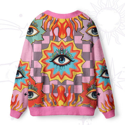 Purplehecate Awakening Flame Ugly Cardigan Sweaters