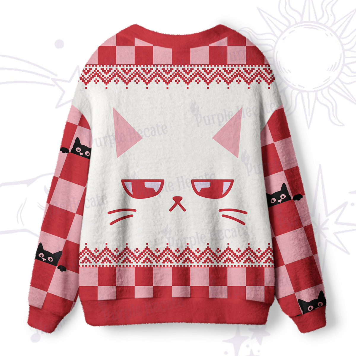Purplehecate Sassy Cat Ugly Cardigan Sweaters