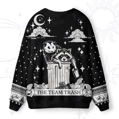 Purplehecate The Team Trash Raccoon & Possum Ugly Cardigan Sweaters