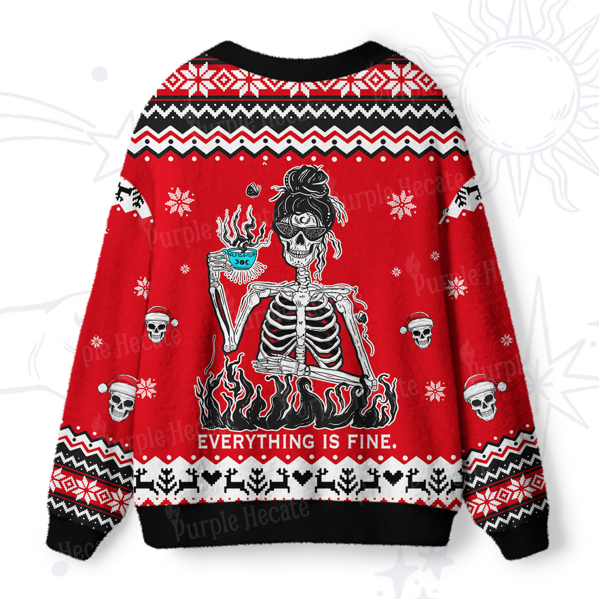 Purplehecate Everything Is Fine Ugly Cardigan Sweaters