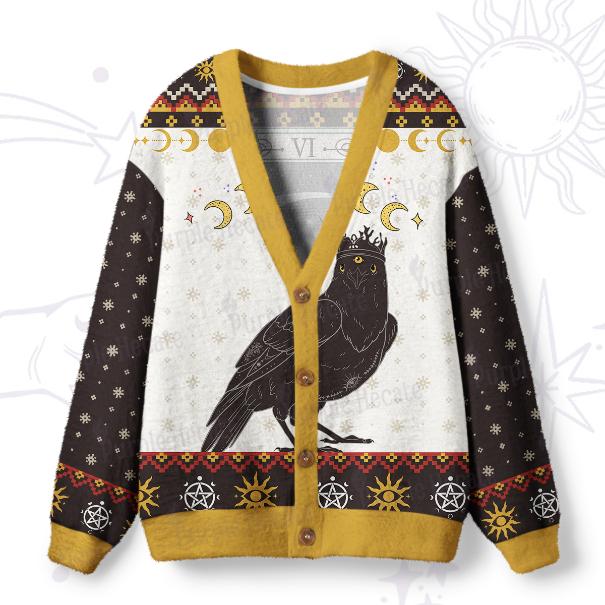 Purplehecate The Crow Tarot Ugly Cardigan Sweaters
