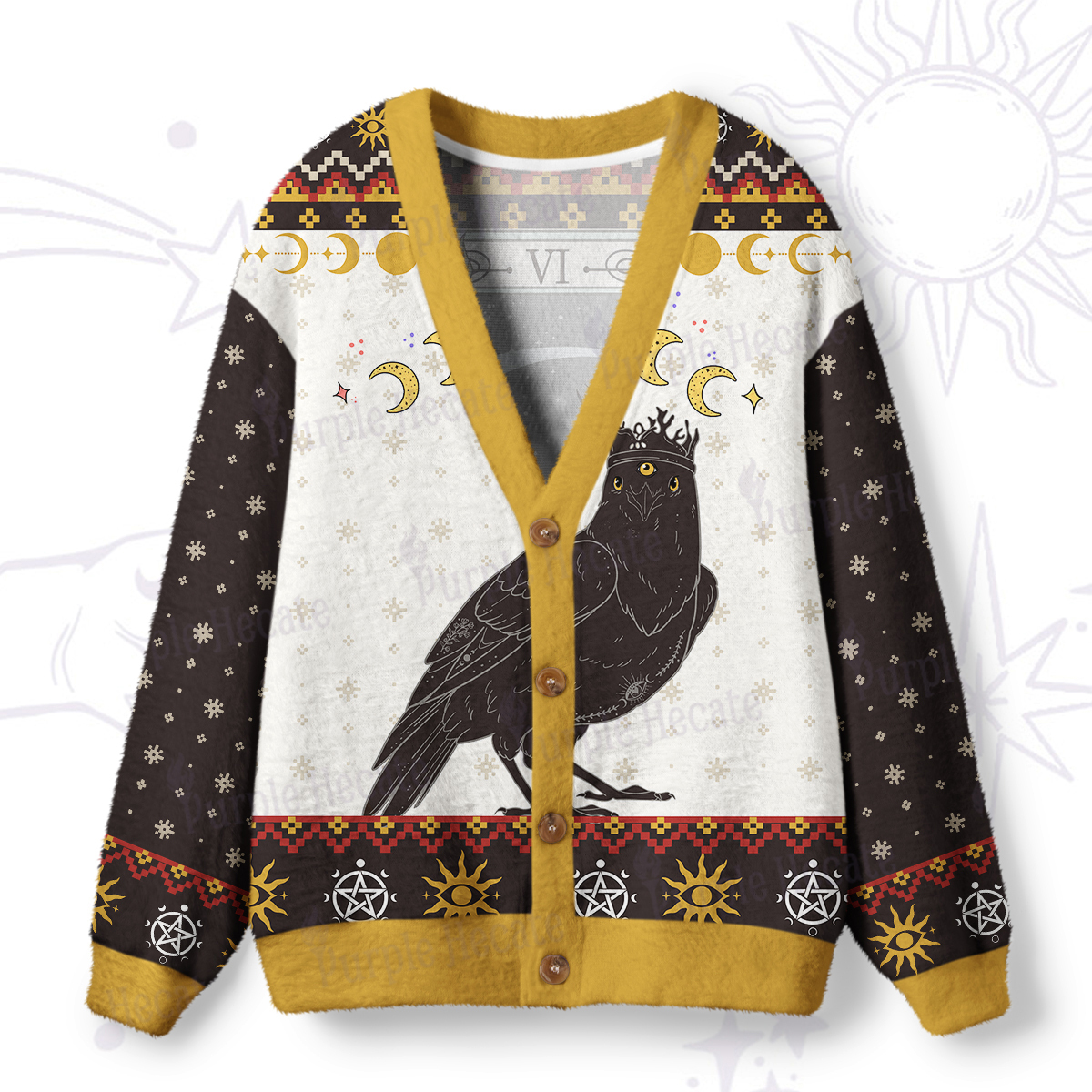 Purplehecate The Crow Tarot Ugly Cardigan Sweaters