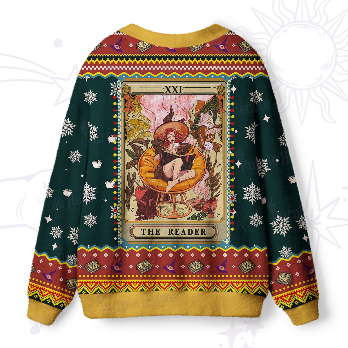 Purplehecate The Reader Tarot Ugly Cardigan Sweaters