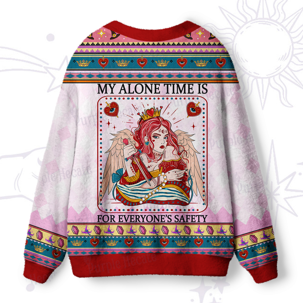 Purplehecate My Alone Time Is For Everyone's Safety Ugly Cardigan Sweaters