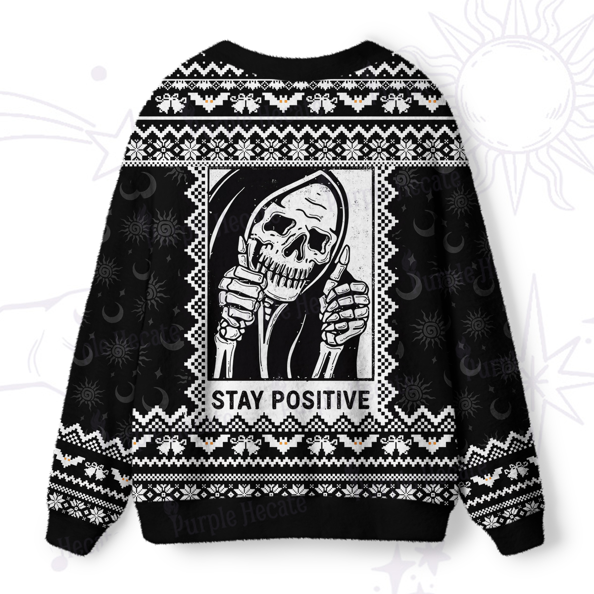Purplehecate Stay Positive Ugly Cardigan Sweaters