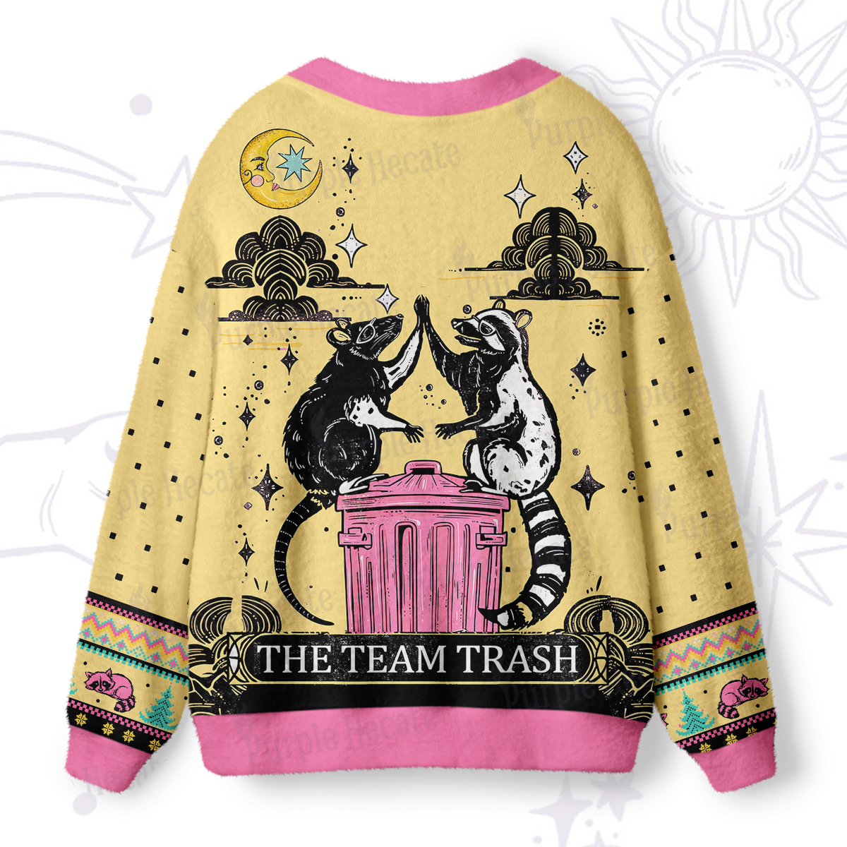 Purplehecate The Team Trash Opossum Tarot Ugly Cardigan Sweaters