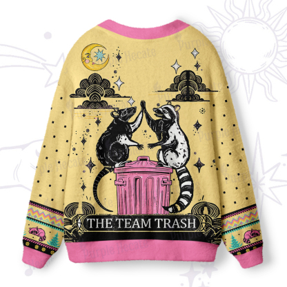 Purplehecate The Team Trash Opossum Tarot Ugly Cardigan Sweaters