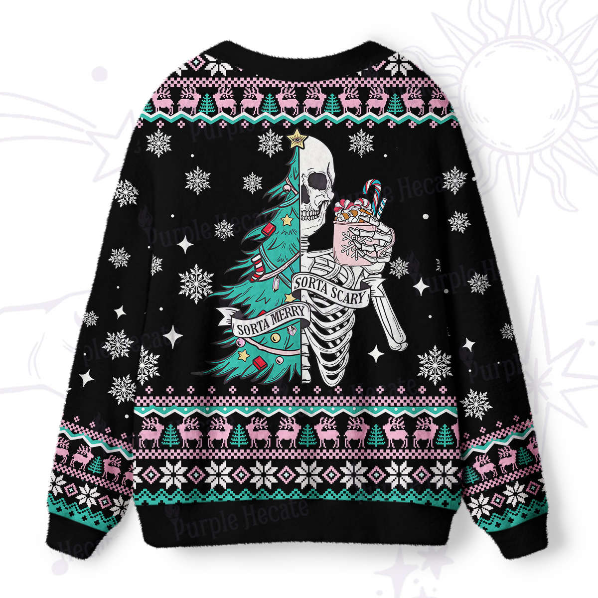Purplehecate Sorta Merry Sorta Scary Christmas Ugly Cardigan Sweaters