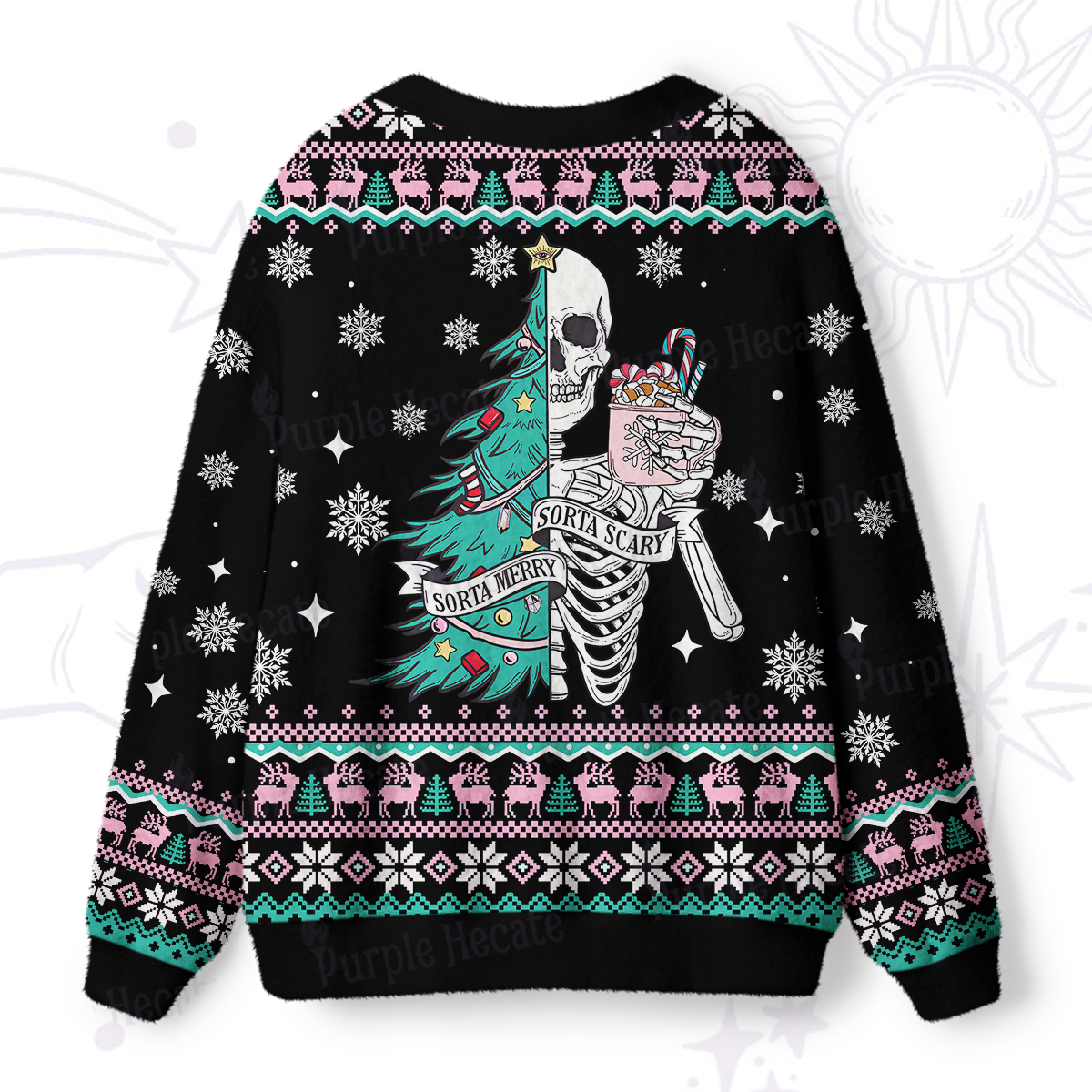 Purplehecate Sorta Merry Sorta Scary Christmas Ugly Cardigan Sweaters