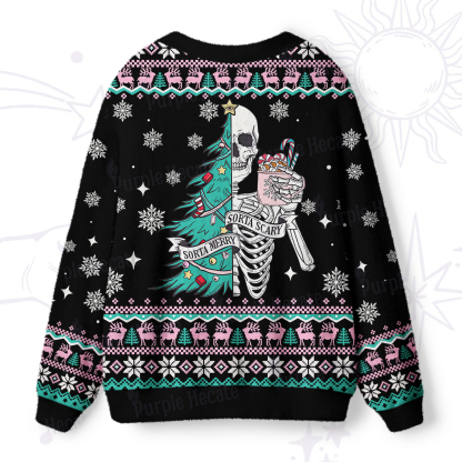 Purplehecate Sorta Merry Sorta Scary Christmas Ugly Cardigan Sweaters