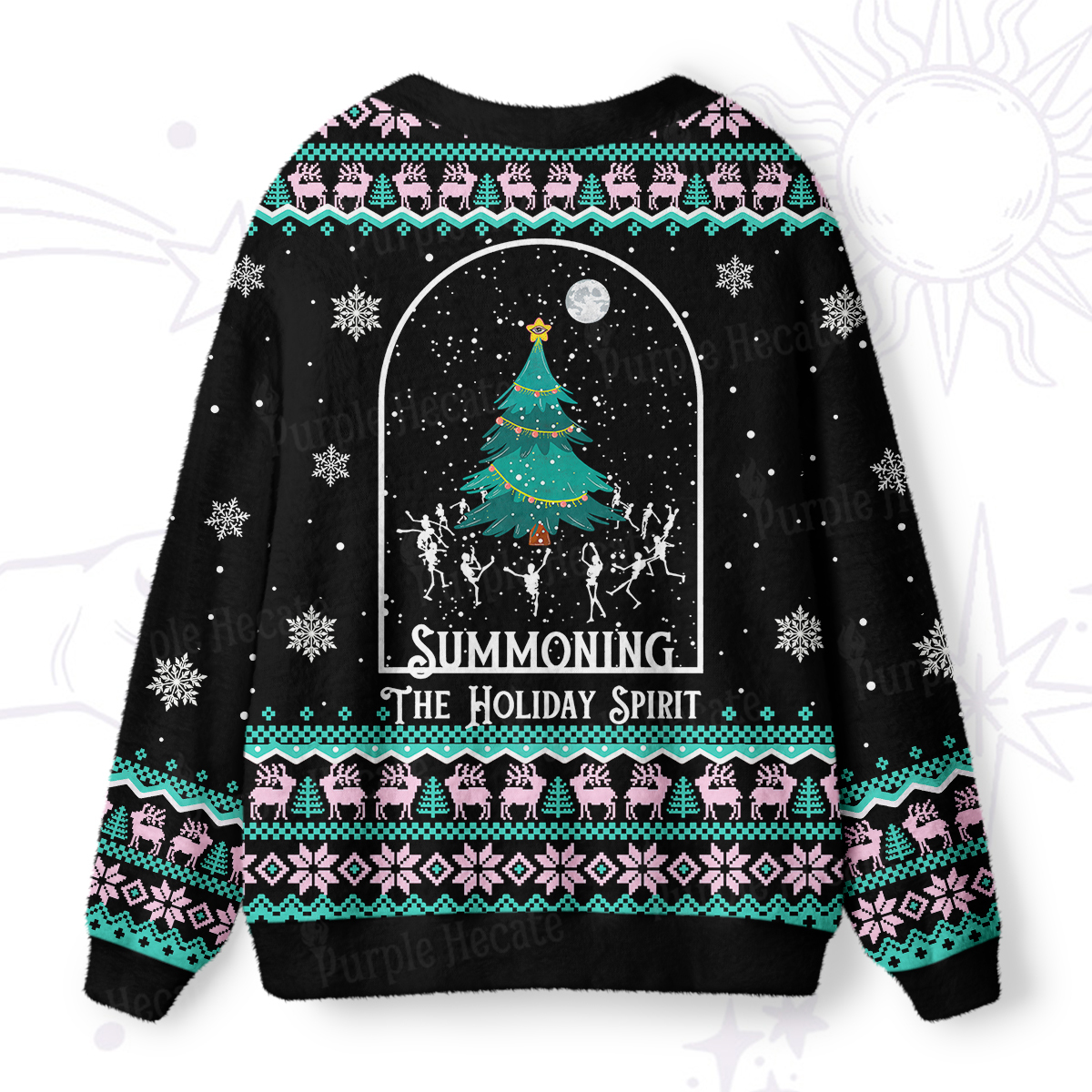Purplehecate Christmas The Holiday Spirit Ugly Cardigan Sweaters