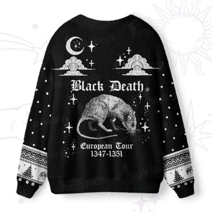 Purplehecate Black Death European Tour Ugly Cardigan Sweaters