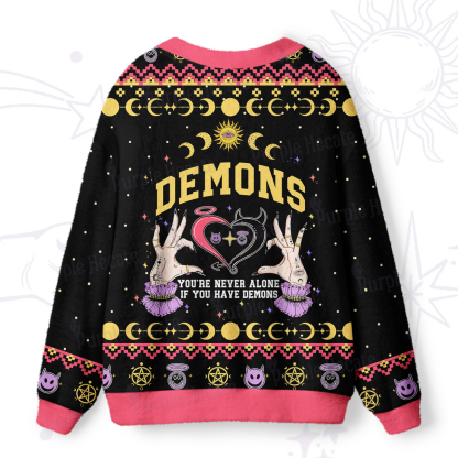 Purplehecate You're Never Alone If You Have Demons Ugly Cardigan Sweaters