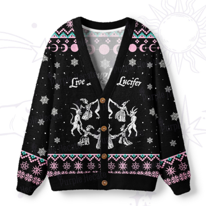 Purplehecate Live Laugh Lucifer Ugly Cardigan Sweaters